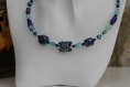 Ras-du-cou céramique-perles nacrées-verre bleu modèle 