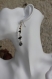 Parure bracelet et boucles d'oreilles en flocon de neige-perles nacrées-céramique modèle 