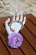 Bracelet ouvert en perles de verre faites main roses et bleues modèle 