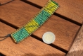 Collier ado epingles à nourrice-perles de verre vert et jaune modèle 