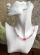 Collier ado perles de rocaille-acrylique rose et argenté modèle 