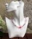 Collier ado perles de rocaille-acrylique rose et argenté modèle 