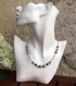 Collier ado perles de culture-perles cloisonnées-rocaille vert et or modèle 