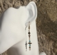 Boucles d'oreilles métal bronze-swarowski bleu modèle 