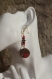 Parure bracelet-boucles d'oreilles céramique-quartz cerise-bois-noix-de-coco marron-rose modèle 