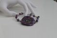 Bracelet céramique-améthyste-swarovski en dégradé de violet modèle 