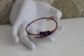 Bracelet s (monté sur fil à mémoire de forme) perles semi-précieuses teintées-verre-rouge-vert-bleu- modèle 