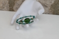 Bracelet s (monté sur fil à mémoire de forme) perles semi-précieuses teintées-bois-perles de verre vertes modèle 