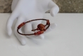 Bracelet s (monté sur fil à mémoire de forme) en perles de bois-perles de verre dans un dégradé de marron modèle 