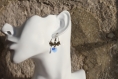 Boucles d'oreilles métal bronze-swarovski bleu modèle 
