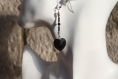 Boucles d'oreilles swarovski noir-métal argenté-perles de rocaille modèle 