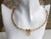 Ras-du-cou pendentif ivoire aggloméré-perles de culture-perles de verre ivoire et or modèle 