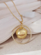 Bola de grossesse lisse or avec pompon et anneau cerclé, idée cadeau de grossesse pour future maman, bijoux femme gemolia