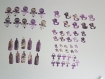 Lot  de 50 découpes scrapbooking - die cuts - bébé - violet marbré - thème bébé