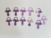Lot  de 50 découpes scrapbooking - die cuts - bébé - violet marbré - thème bébé