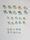 Lot 50  découpes scrapbooking - die cuts - bébé - vert marbré - thème bébé