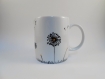 Soldes -15% - mug blanc décoré à la main - dessin pissenlit - tasse / mug 
