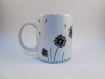 Soldes -15% - mug blanc décoré à la main - dessin pissenlit - tasse / mug 