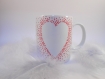 Soldes -15% mug porcelaine blanc - rouge -coeur 