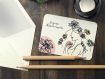 Carte anniversaire femme zen, dessin femme zen, carte de voeux fleur de lotus, anniversaire fille rose et blanc, anniversaire fleur de lotus