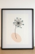 Carte 10 cm x 15 cm fleur rétro, affiche botanique line art, silhouette fleur colorée, cadeau amoureux des plantes, ambiance florale, fleur de printemps