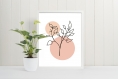 Illustration  a3  dessin fleur zen, affiche silhouette fleur, affiche fleur sérénité, cadeau amoureux des plantes, illustration botanique, dessin fleur coloré