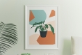 Illustration  a3 illustration plante verte, cadeau passionné de plantes, dessin plante fleur de lune, affiche plante d'intérieur, illustration moderne boho,