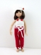 Vêtements compatibles aux poupée chéries, paola reina, little darling 30 à 33 cm: rouge et blanc 