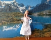 Vêtement robe de soirée en laine blanche pour poupée mannequin barbie
