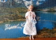 Vêtement robe de soirée en laine blanche pour poupée mannequin barbie
