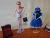 Vêtement poupée mannequin barbie : robe, chapeau, sac à main 