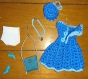 Vêtement poupée mannequin barbie : robe, chapeau, sac à main 