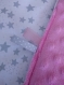 Couverture bébé rose et étoiles argenté