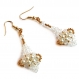 Boucles d'oreilles cristal swarovski perles nacrées et or soirée mariage