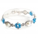 Bracelet cristal swarovski bleu perles nacrées et argent tissées