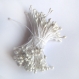 Lot 100 pistils apprêt bijoux fleurs blanc nacré (double) 5,5 cm décoration bouquets
