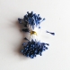 Lot 30 pistils apprêt bijoux fleurs bleu marine brillant (double) 5,5 cm décoration bouquet