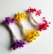 Lot 30 pistils apprêt bijoux fleurs jaune d'or (double) 5,5 cm décoration bouquet