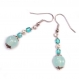 Boucles d'oreilles perle de verre turquoise et argent