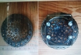Grosse boucle ronde ceinture métal bronze forme bombée