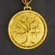 Pendentif arbre de vie or 18 carats - médaillon à relief