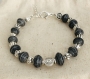 Bracelet perles de papier gris anthracite