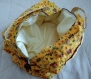 Trousse fourre-tout tissu fleuri jaune 22x15 cm x13 hauteur
