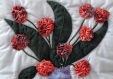 Tableau patchwork 34x43cm style vintage fleurs - vase - dentelle
