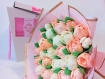 Bouquet sucrerie bonbons cadeau gourmand original pour elle fleurs chamallow gourmand tulipes saveur abricot/vanille guimauve anniversaire