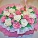 Bouquet fleurs panier gourmet marshmallow cadeau original femme chamallow gourmand roses saveur fraises/vanille guimauve
