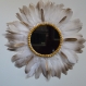Miroir en plumes noires ou blanches avec dorures by swanell