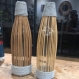 Vase de pampas en bois et macramé