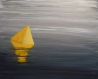 Peinture acrylique - bouée qui flotte sur la mer calme 