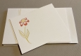 Cartes fleur rouge + enveloppes
